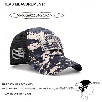 2026 Fashion New Baseball Hat Embroidered US Flag Mesh Hat