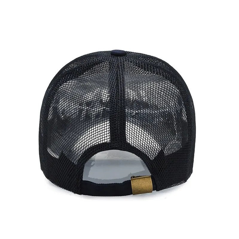 Summer Men Hat Openwork Brim Breathable Mesh Cap