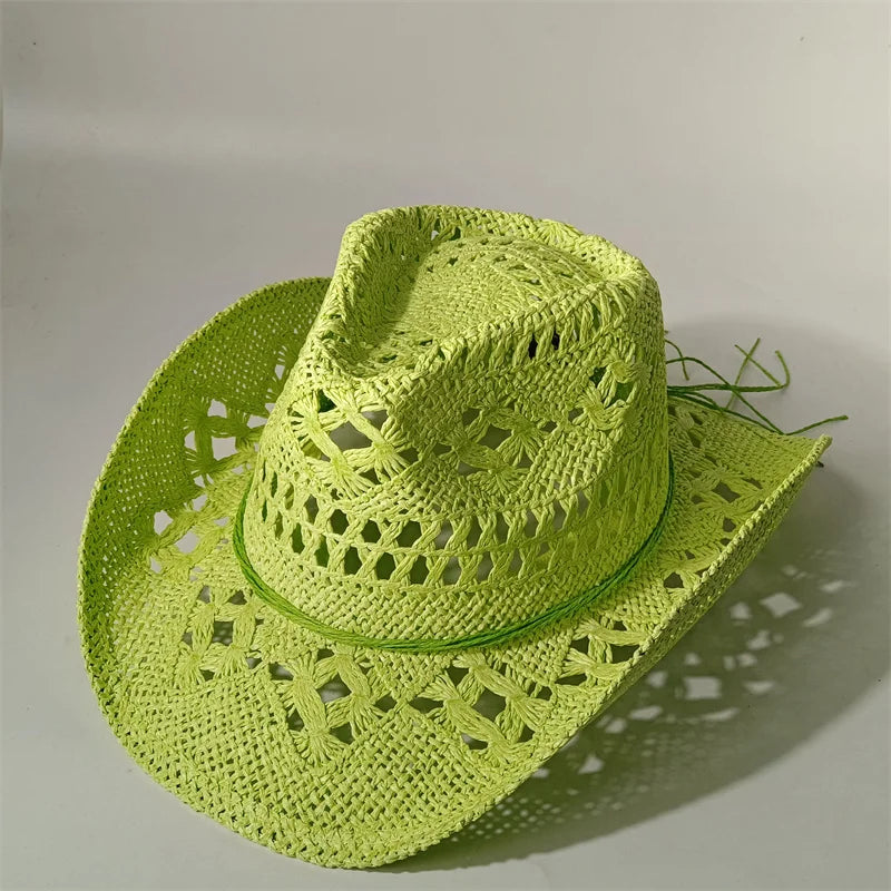 Vintage Summer Beach Bohemian Straw Hat Shell Women Men