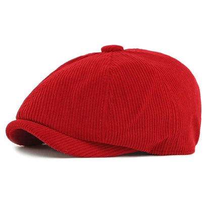Winter Polyester Print Warm Newsboy Caps Men Flat