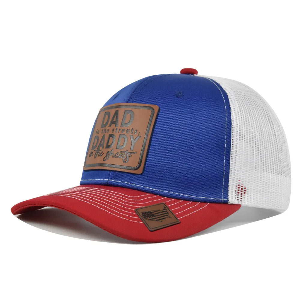 Spring Summer Leather Mesh Baseball Cap Men Women