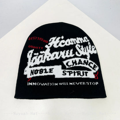 New Men Women Hip-Hop Jacquard Letters Knitted Hats