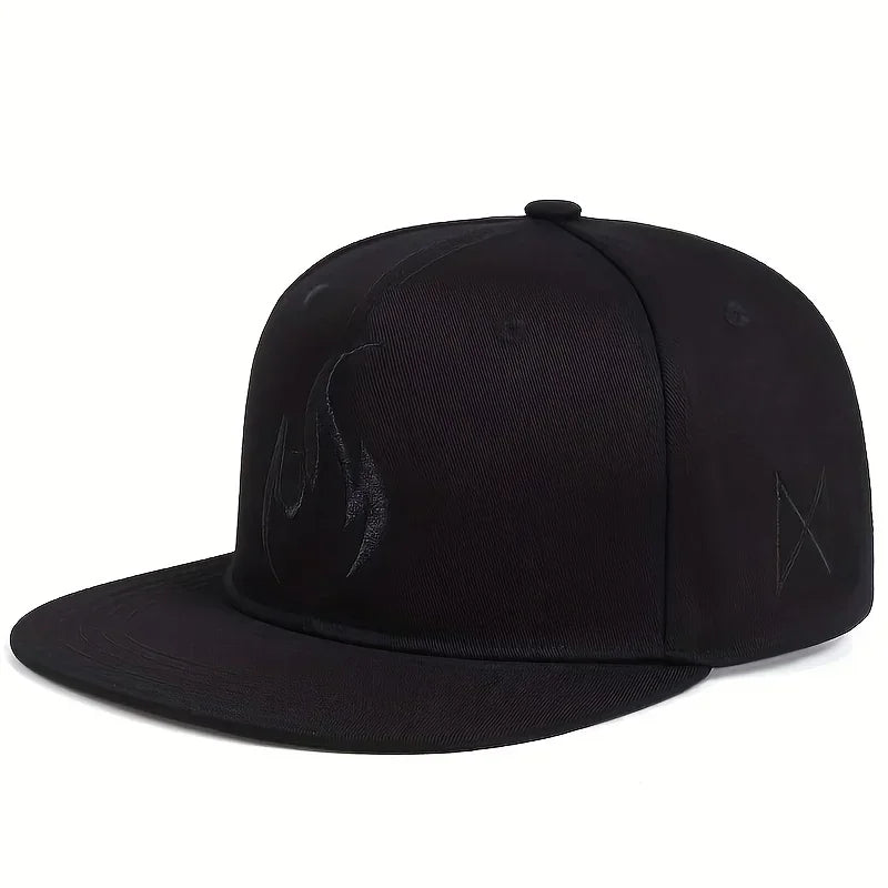 Unisex Flame Embroidery Hip-Hop Hats