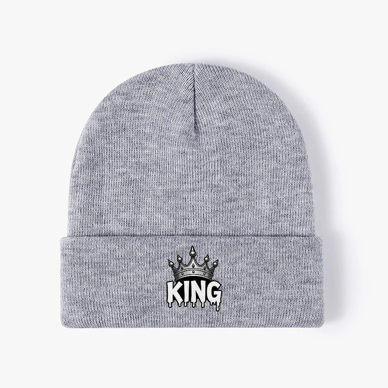 Crown Graphic Beanie Hat Warm Knit Skull Cap
