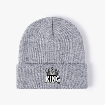 Crown Graphic Beanie Hat Warm Knit Skull Cap