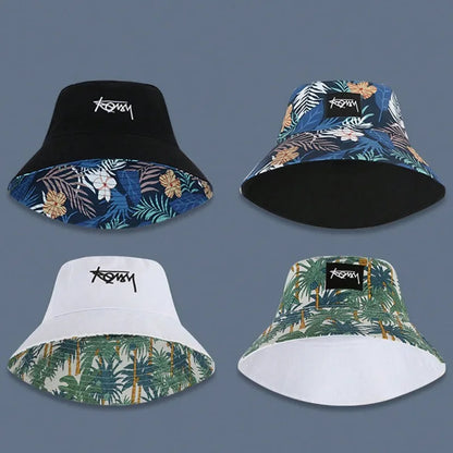 Letter Embroidered Reversible Bucket Hat