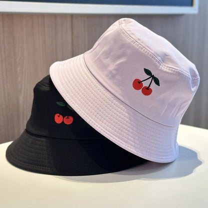 Embroidery Cherry Popular Unisex Summer Bucket Hat