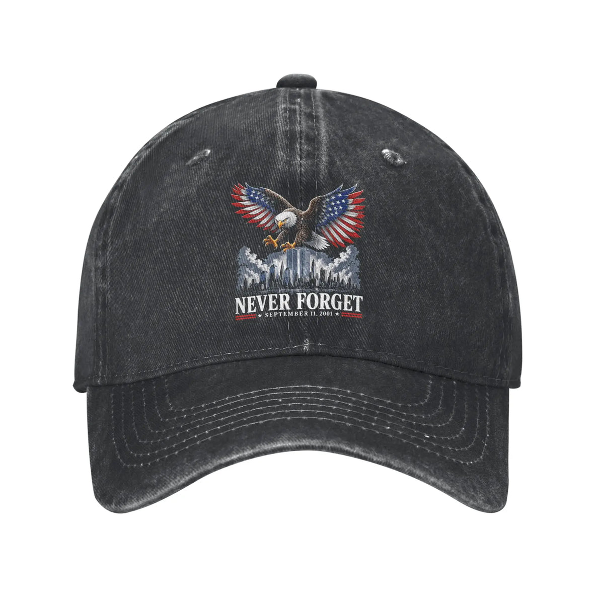 Never Forget September 11 2001 Memorial Day American Flag Casual Baseball Cap