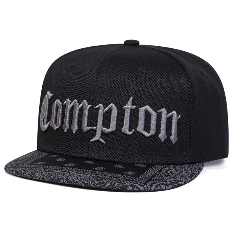 Flat Edge Hat Compton Embroidery Cashew Flower Street Hip Hop Hat