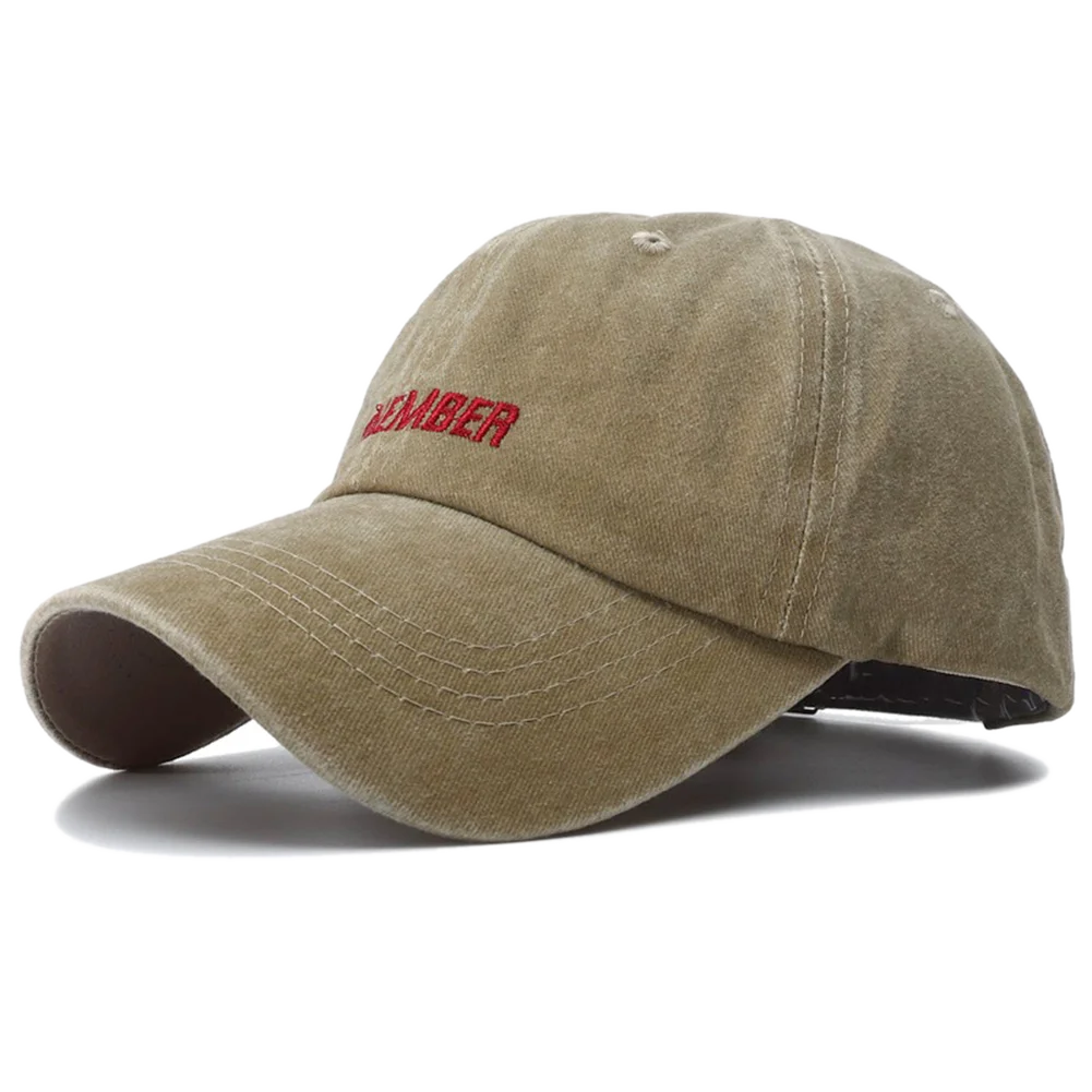 Fashion Letter Embroidery Washed Cotton Baseball Cap