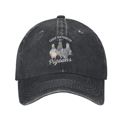 Easily Distracted By Pigeons Pigeon Lover Sun Baseball Cap