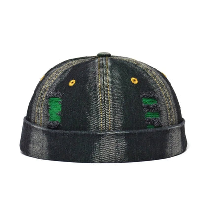 Fashion Vintage Docker Cap Rolled Cuff Adjustable Melon Cap