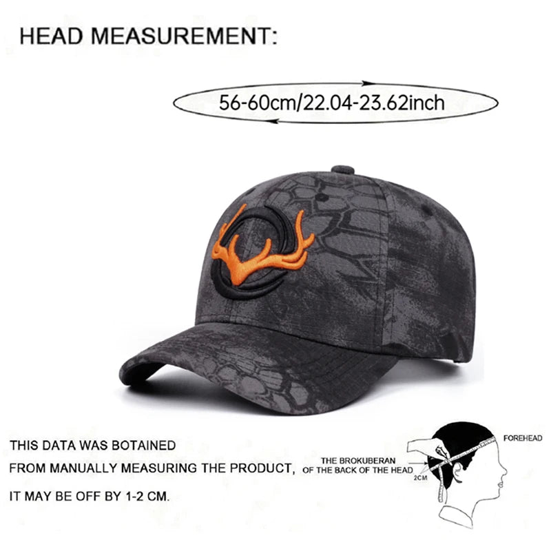 Creative Skateboard Hat Antlers Embroidered Digital Printed Baseball Hat