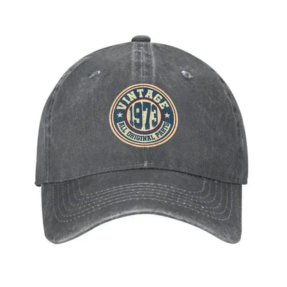 Punk Unisex Cotton Retro Vintage 1973 All Original Parts Baseball Cap