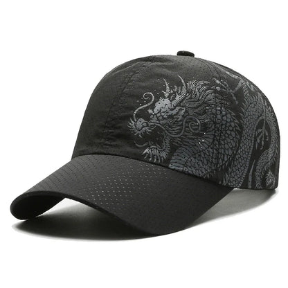 New Style Summer Baseball Cap Quick-Drying Air Hole Chinese Dragon Fashion Unisex