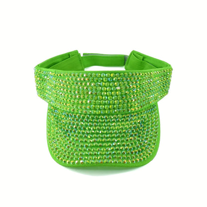 New Women's Shiny Rhinestone Sun Hat