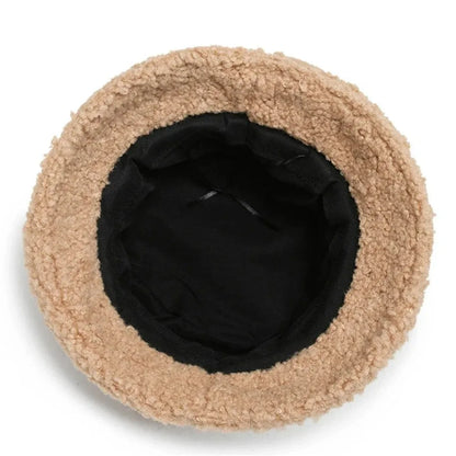 Winter Warm Fleece Bucket Hat for Men Women