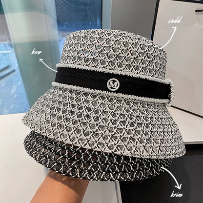 Korean  Breathable Hollow Fisherman Hat Bucket Hat for Women's Summer Outings