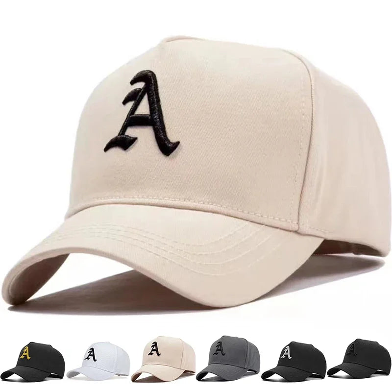Unisex A Letter Embroidery Baseball Caps Adjustable Casual Hats