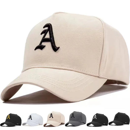 Unisex A Letter Embroidery Baseball Caps Adjustable Casual Hats