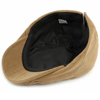 Artist Painter Beret Hats Male Female Flat Cap Adjustable Corduroy Beret Caps