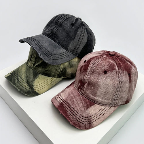 New Men Women Gradient Retro Distress Baseball Hats