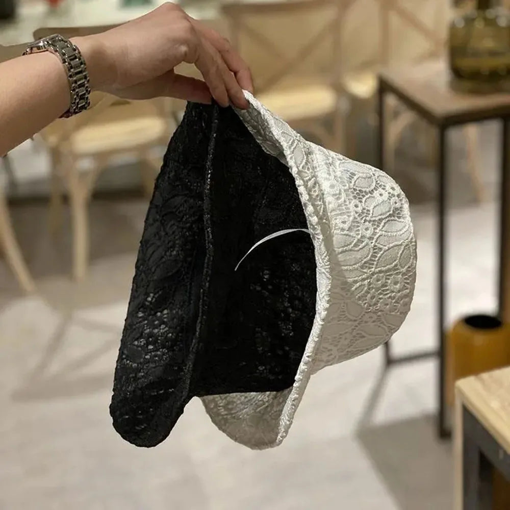 Ladies Summer Hollow Breathable Bucket Hat Mesh Basin Hats