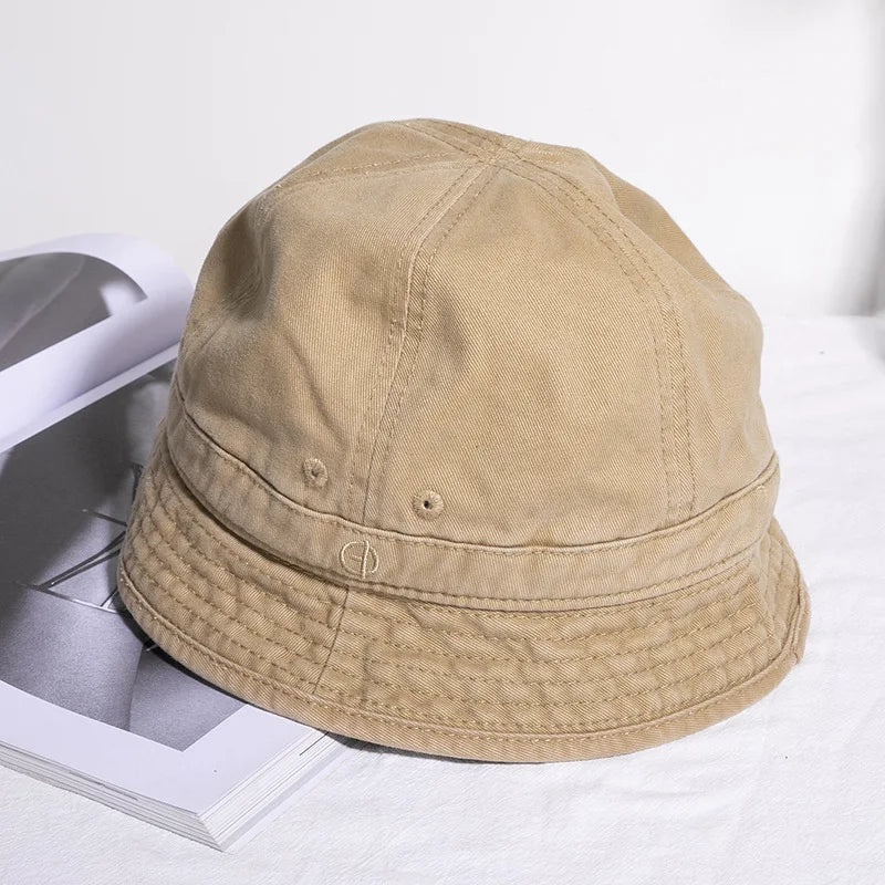 Washed Cotton Bucket Hats Packable Summer Outdoor Cap