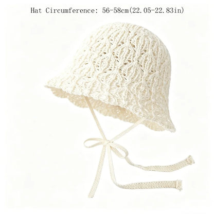 Thin Women Bucket Hat Foldable Design Breathable Sun Hat