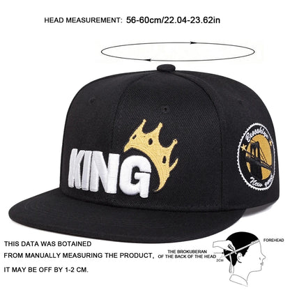 Unisex KING Crown Embroidery Baseball Caps Hip-hop Hats Spring and Autumn