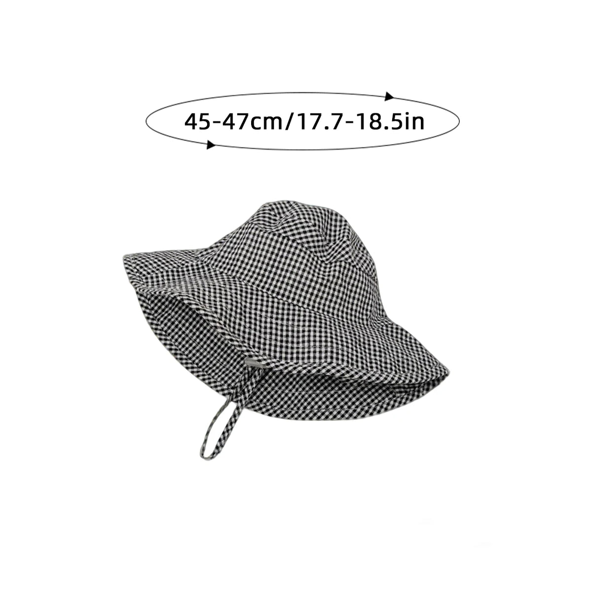 Korean Plaid Baby Bucket Hat Summer Wide Brim Fisherman Cap