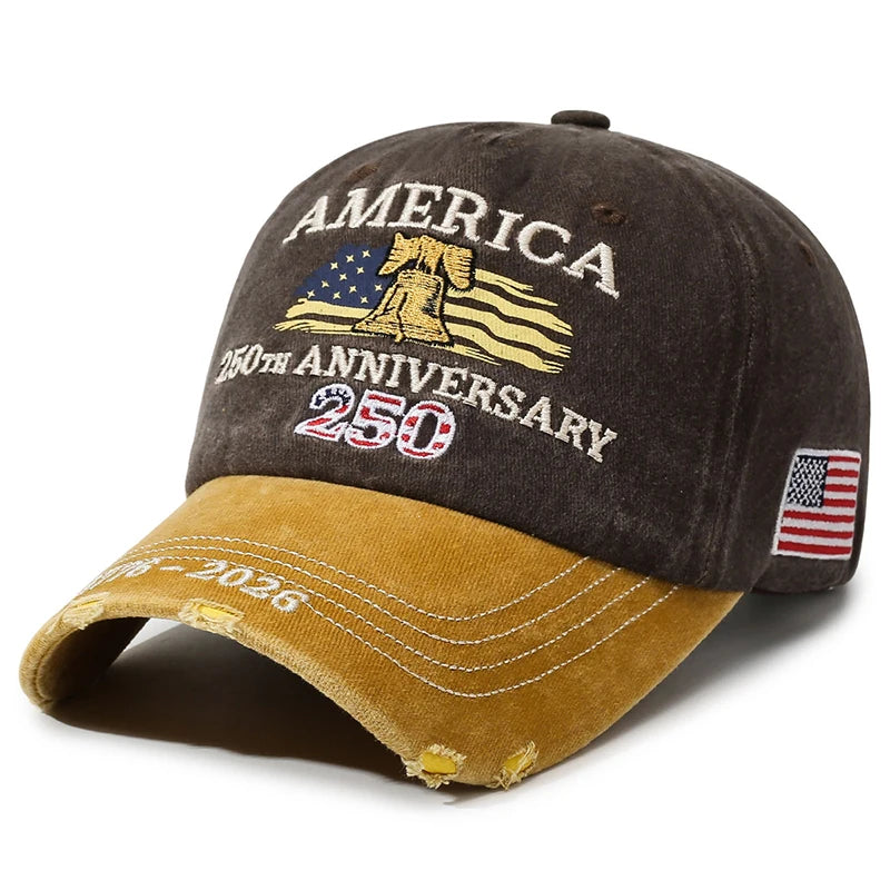 Vintage Unisex USA 250th Anniversary Embroidered Baseball Cap