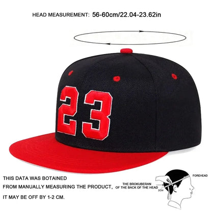 Unisex 23 Letter Embroidery Baseball Hats Spring Autumn