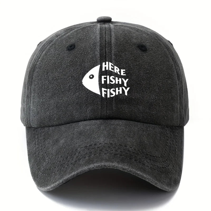 Men's and Women's Printed Fish Head Baseball Caps