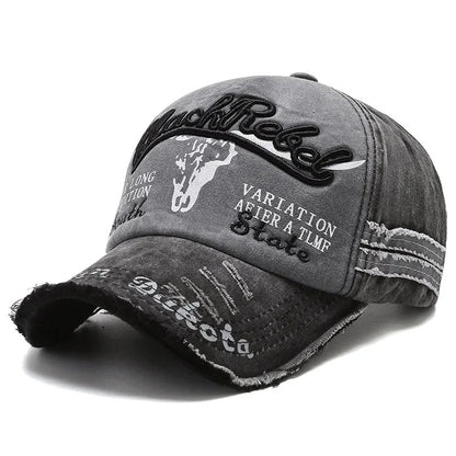 Unisex Washed Cotton Vintage Cap Letter Embroidery Baseball Cap