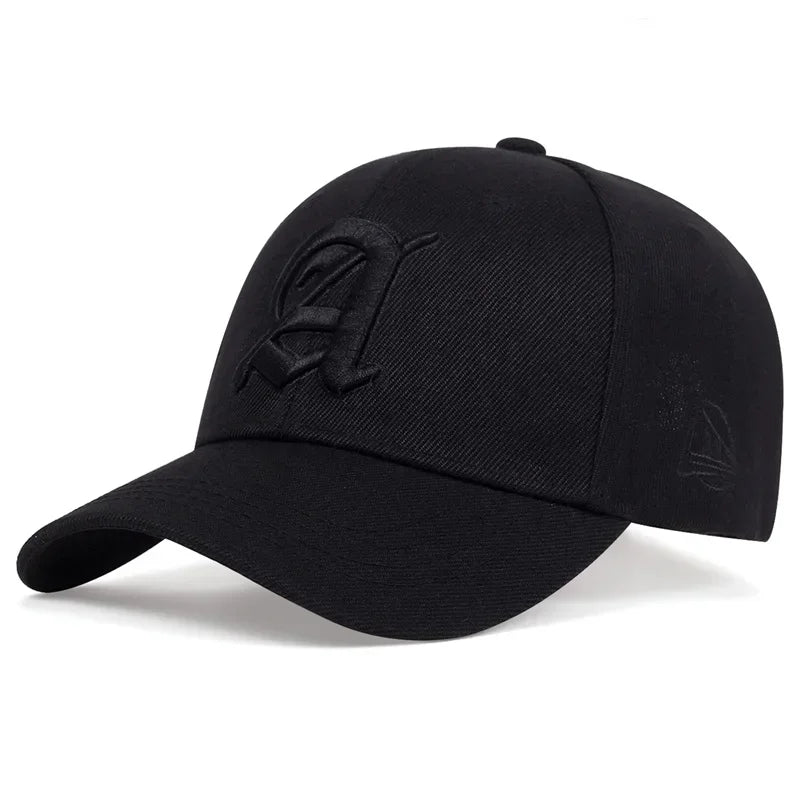 Unisex Letter A Embroidery Baseball Caps Adjustable Casual Hats Autumn Outdoor Sunscreen Hat