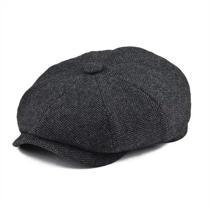 Autumn Winter Men's Newsboy Hat Wool Blend Male Beret Men And Women