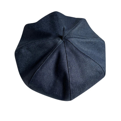 Classic Denim Fabric Beret Hat For Women Spring Summer
