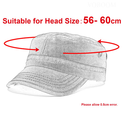 Washed Cotton Military Cadet Army Caps For Men Unique Design Adjustable