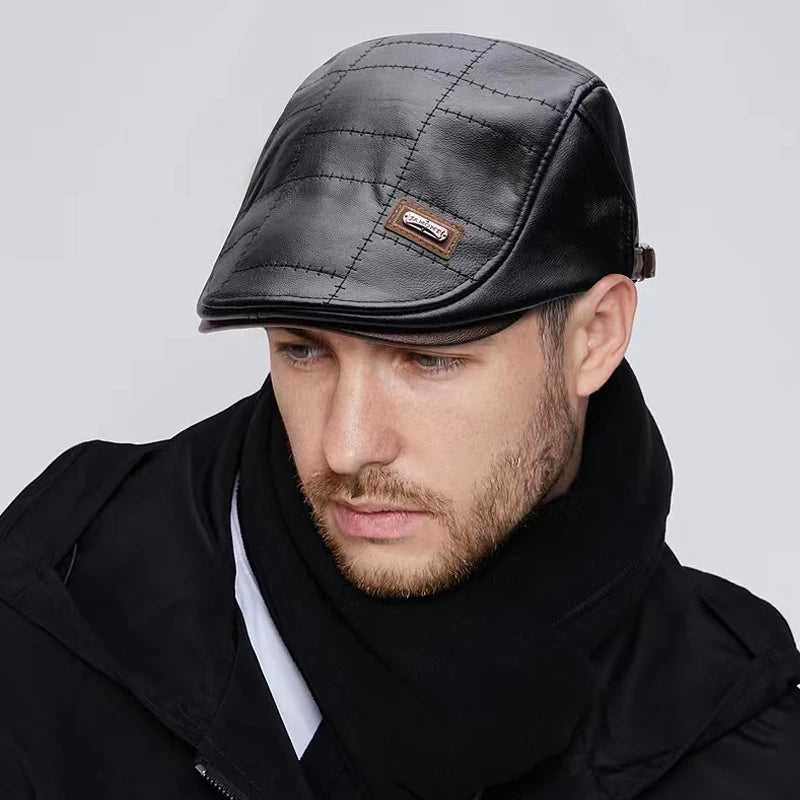 High Quality Men PU Leather Baseball Cap