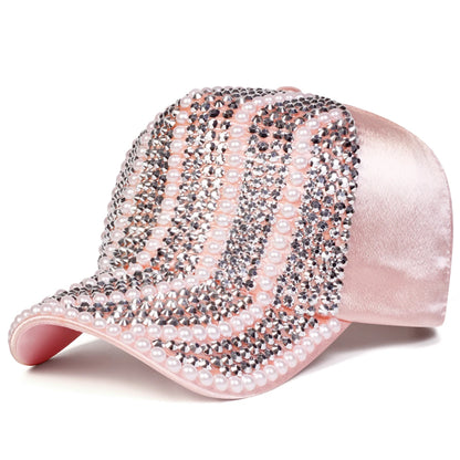 Unisex Pearl Water Diamond Baseball Caps Spring Autumn Outdoor