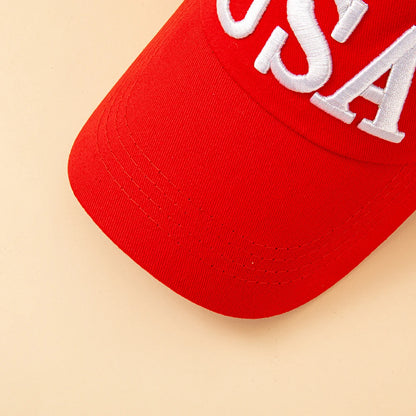 Fashion USA Letter Embroidered Baseball Cap American Flag Patch Adjustable Patriotic Dad Hat Outdoor Casual Daily