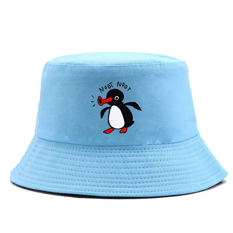 Summer Penguin Bucket Hat Reversible Bob Men Women Cotton