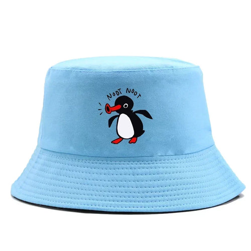 Summer Penguin Bucket Hat Reversible Bob Men Women Cotton