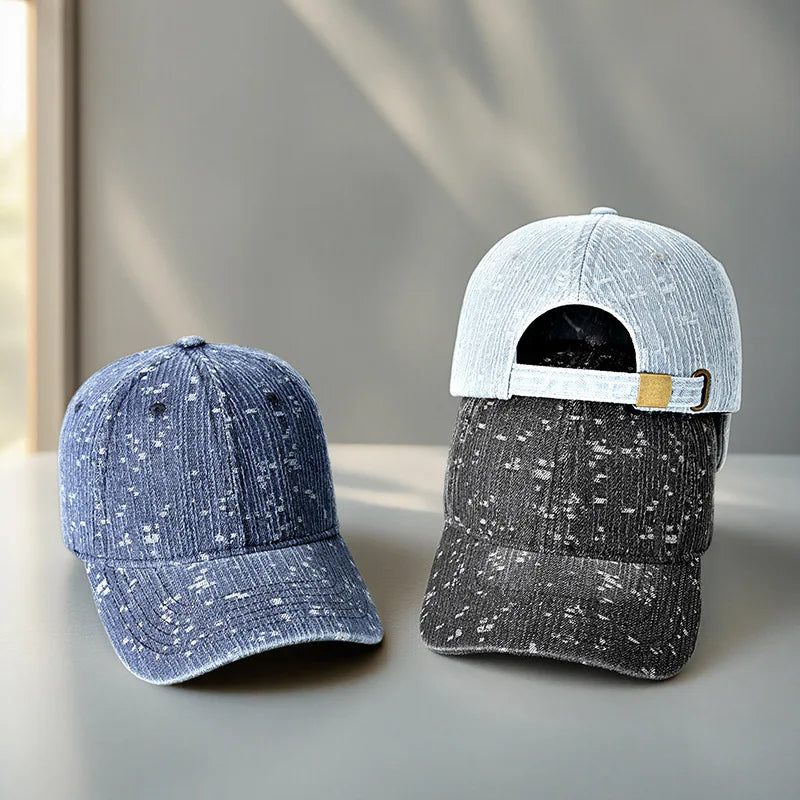 Baseball Cap Denim Jeans Women Men Curve Bill Fitted Hat