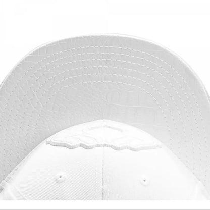 White Embroidered Prayer Hands Cap
