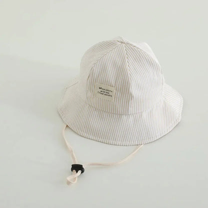 New Panama Summer Striped Children Bucket Hat Baby Boys And Girls Beach