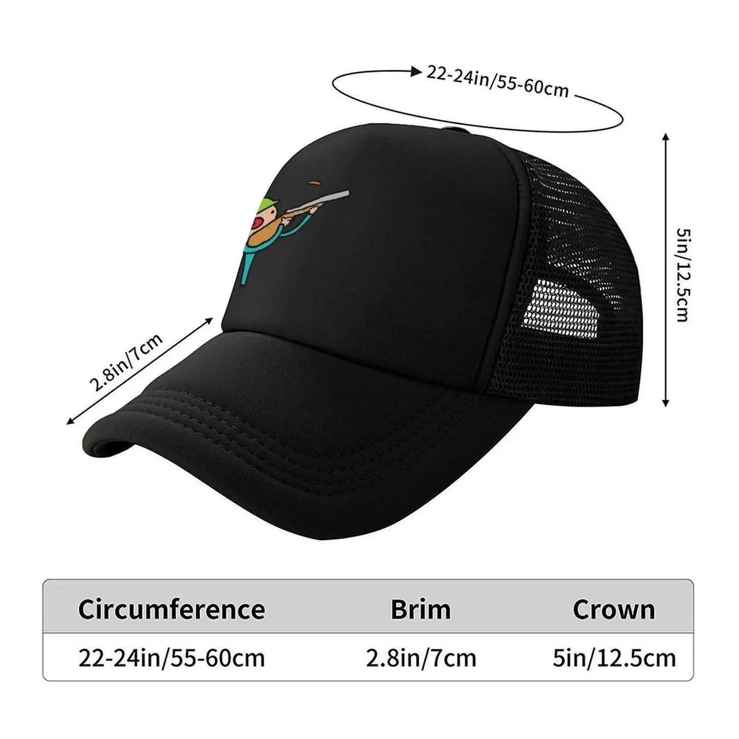 Clay Pigeon Trap Shooting Baseball Cap Bobble Hat