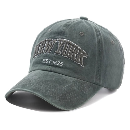 New York Washed Cotton Cap For Men Women