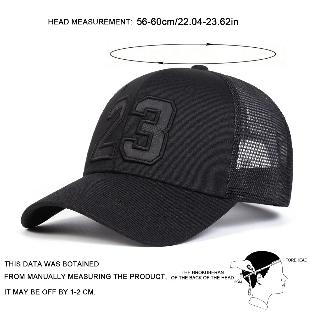 Unisex 23 Embroidery Baseball Net Caps Hip Hop Cap Spring Summer